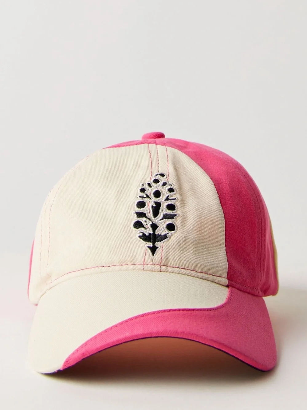 FP Movement by Free People Rule the Court Pink Cream Embroidered Baseball Cap